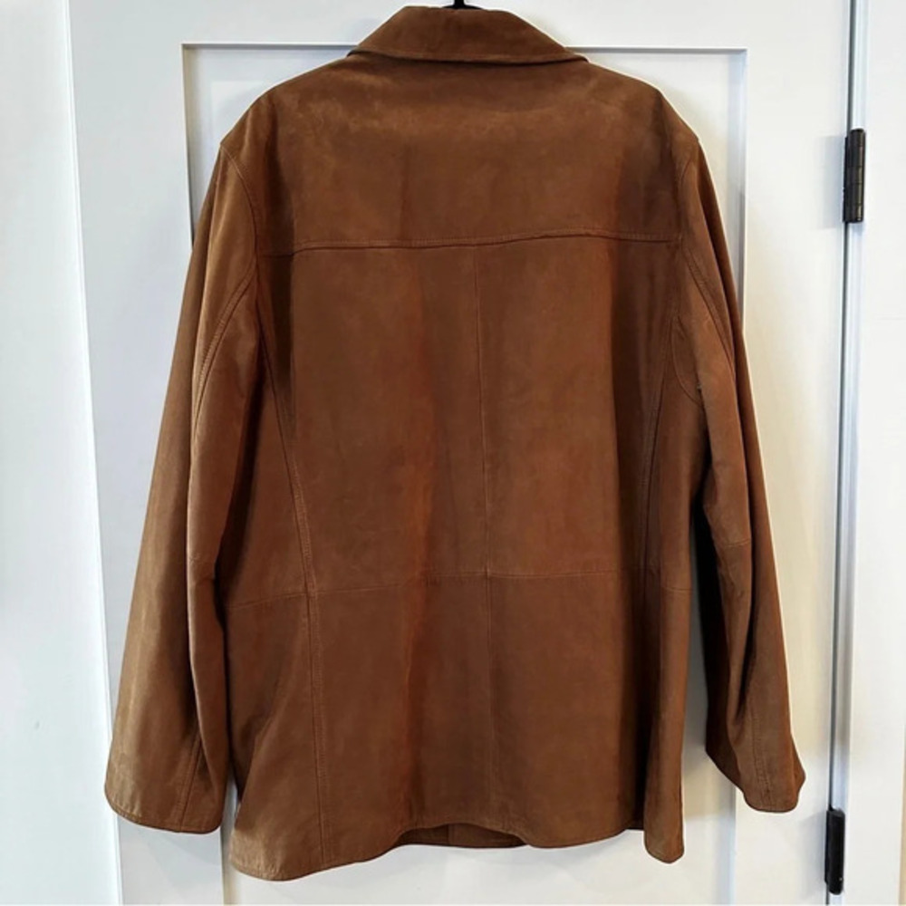 Hugo Boss Chadwick Suede Jacket in Rust Brown -‎ Size 44R - Picture 2 of 7